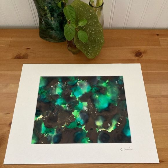 New Original Signed Artwork Alcohol Ink on Paper - Picture 1 of 6